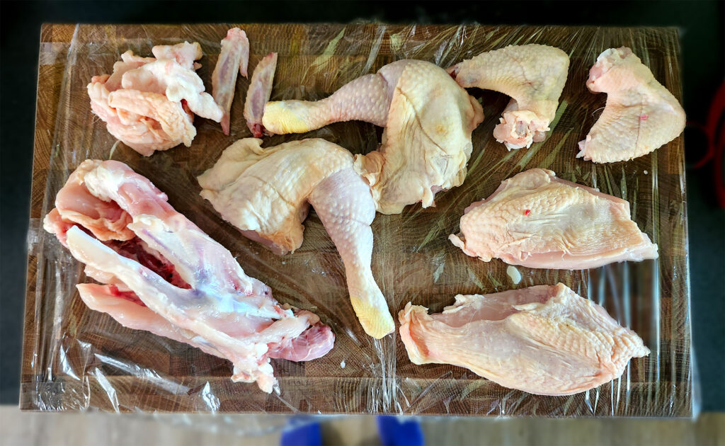 Zerteiltes Hähnchen